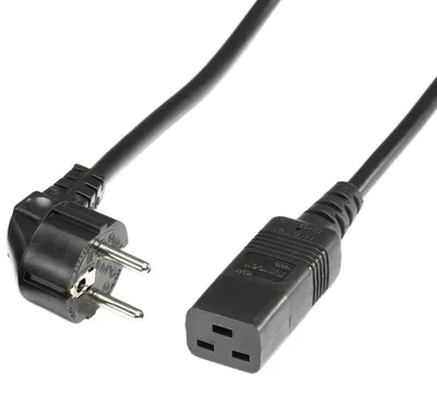 Produktbild von BACHMANN Netzkabel Schutzkontakt - IEC320-C19 16A/250V, schwarz, 0,5 m