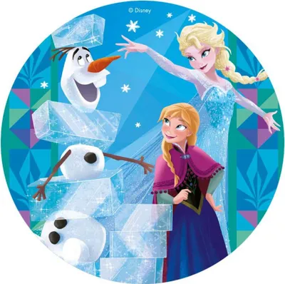 Produktbild von Jedlá dekorácia na tortu Disney Frozen II Elsa, Anna, Olaf Dekorácia na tortu, priemer kruhu :20 cm, motív:Frozen No. 5