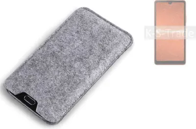 Produktbild von K-S-Trade Filz Handyhülle kompatibel mit Sony Xperia Ace III Schutzhülle Filztasche Filz Tasche Case Sleeve Handy Hülle Filzhülle grau