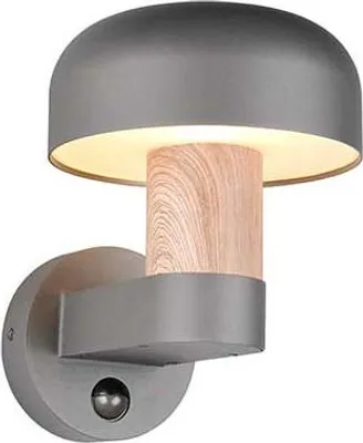 Produktbild von Wandleuchte, Aluminium, anthrazit holzfarben, IP54, H 24,5cm
