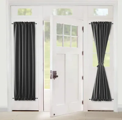 Produktbild von Französische Türvorhänge mit Stangentasche Thermische und Verdunklungsvorhang Vorhänge Türen Glasfenster Küchen Terrassentüren Privatsphäre Fenstervorhang 1 Stück 61x183cm