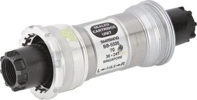 Image de SHIMANO 105 BB-5500 Octalink ITA, boîte de pédalier, noir-argent, SH-EBB5500I18