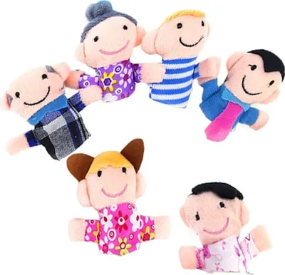 Produktbild von Baby Fingerpuppen-Set zum Spielen und Lernen, Modell:6tlg. Familie