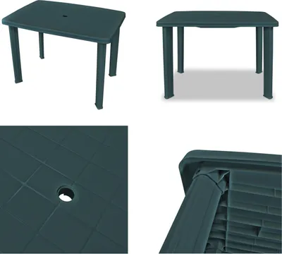 Immagine prodotto di vidaXL Tavolo da giardino verde 101 x 68 x 72 cm in plastica - Tavolo da giardino - Tavoli da giardino - Tavolo da pranzo - Tavoli da pranzo