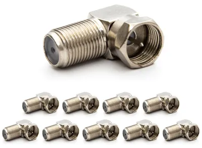Produktbild von PremiumX 10x F-Stecker F-Kupplung, 90° Winkel Verbinder