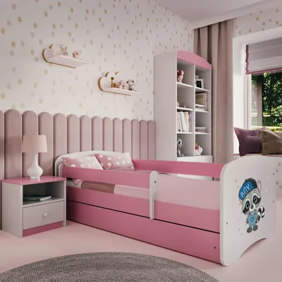 Obrázek produktu pro Dětská postel pro mládež mýval 70x140, 80x160, 80x180 cm - kompletní sada se zásuvkou a ochranou proti pádu
