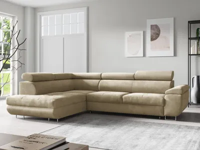 Produktbild von FurniDe24 Ecksofa L-Form Aron Links - Moderne Ecksofa, Wohnzimmer Sofa - Eckcouch Beige  (Monolith 04)