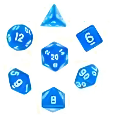 Produktbild von Würfelset Transparent: Deep Blue (7)