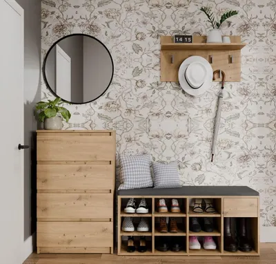 Image de Meuble à chaussures ouvert TALLIN oak ARTISAN pour le couloir