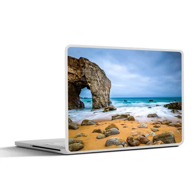 Produktbild von MuchoWow® Laptop Aufkleber Sticker Cover Steine - Wasser - Strand - Felsen - Wellen 32.5x23.5 cm - Sticker für Laptop - Selbstklebend