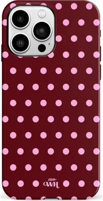 Produktbild von Polka Dots (Burgundy)  - Kompatibel mit iPhone 16 Pro Max