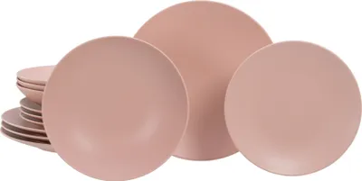 Produktbild von CreaTable, 21913, Soft Touch Peach, Tellerset 12-tlg, Steinzeug