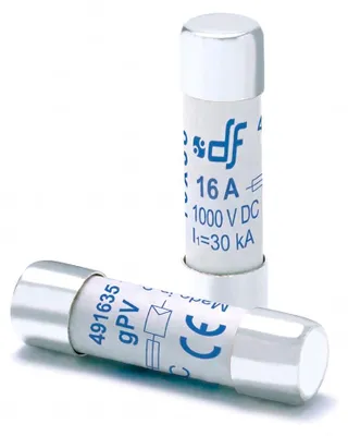 Zdjęcie produktu dla Bezpiecznik fotowoltaiczny Gpv 16 A/1000 V DC, 10,3 x 38 mm, ceramiczny, 491630