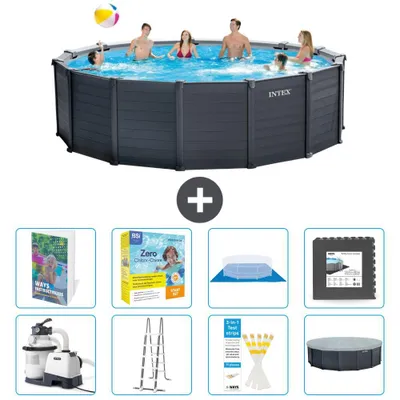 Produktbild von Graphite Panel Pool Rund - 478x124 cm - 9-teilig  S607