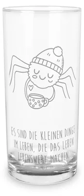 Produktbild von Mr. & Mrs. Panda Tumbler Spinne Agathe Kaffee 400 ml - Transparent - Geschenk, Trinkglas, Lebensweisheiten, Morgen, Longdrinkglas, Morgenmuffel, Weiser Spruch, Glas