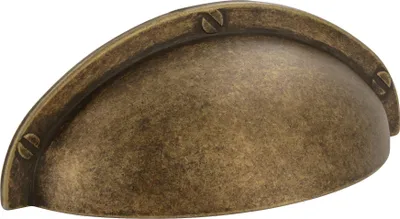 Produktbild von Muschelgriff für Schubladen Junit - Schubladengriff Vintage LA 64, Zinkdruckguss messing antik