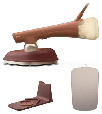 Zdjęcie produktu dla Philips OneTurn, Żelazko parowe, Stopa SteamGlide Plus, 2,5 m, 90 g/min, Brązowy, 45 g/min