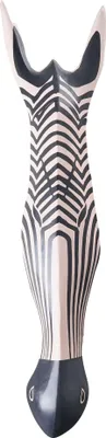 Produktbild von BELIANI Wanddekoration Schwarz / Weiß aus Mangoholz Handgefertigt Tierkopf Zebra Afrika Deko Boho Stil Wanddeko Wohnzimmer Schlafzimmer Flur