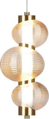 Zdjęcie produktu dla Lampa wisząca LED BOLLA złota 12W Ciepła biel 1491lm szkło wym:170x16x16cm IP20 Milagro