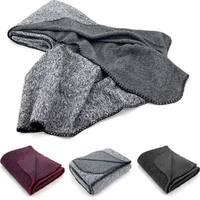 Produktbild von heimtexland ® hochwertige Wohndecke Strick Sofadecke Super Soft Fleece 150x200 Kuscheldecke Typ854 Grau