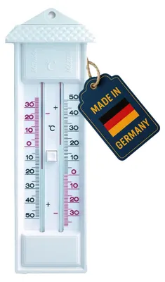 Produktbild von TFA Dostmann Analoges Maxima-Minima-Thermometer, wetterfest, für Innen- und Außentemperatur, weiß