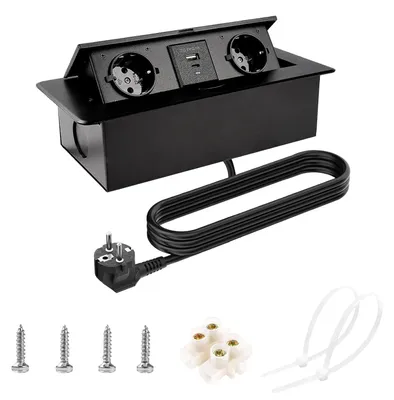 Produktbild von Verlängerungskabel mit Mehrfachsteckdosen - Mehrfachsteckdose - PD 18 W - 2 Steckdosen - 1 USB und 1 USB-C - Tischsteckdose