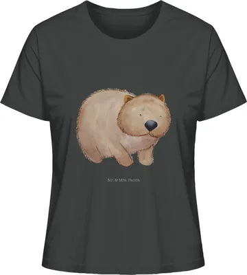 Produktbild von Mr. & Mrs. Panda Shirt Damen Wombat Größe M - Anthrazit - Geschenk, Motivation, T-Shirt Kurzarm, Das Leben Ist schön, Australien, Oberteil, Gute Laune, Kurzarmshirt