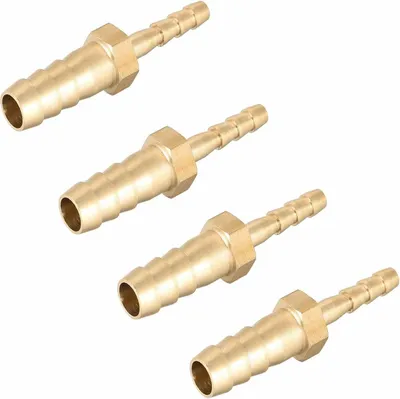 Produktbild von Messing Reduzierstück 8mm auf 4mm Schlauchtülle Robuster Schlauchverbinder Reduzierung mit Widerhaken für Unterdruckschlauch (4 Stück)