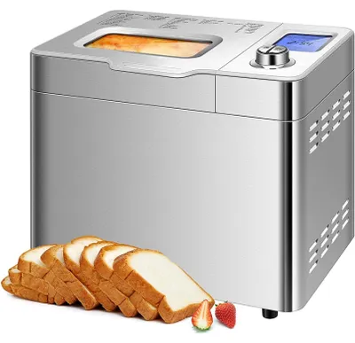 Broodbackmaschine, 900 g, 25 Programme, 550 W, 36x22x30 cm, silber
