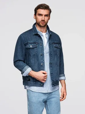 Produktbild von Ombre Clothing Herren-Jeansjacke Dlings dunkelblau S