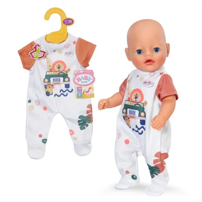 Produktbild von BABY born Strampelanzug mit kurzen Ärmeln und Dschungelmotiv für 36cm Puppen
