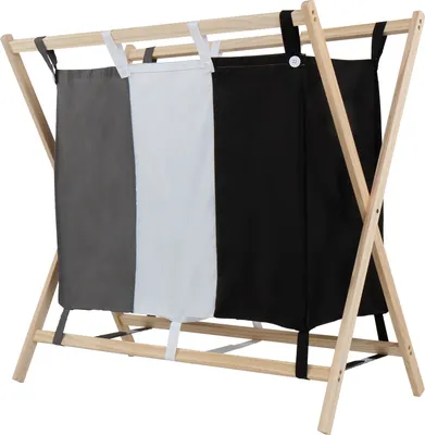 Zdjęcie produktu dla Kosz na bieliznę z 3 przegrodami, 75 x 40 x 72 cm