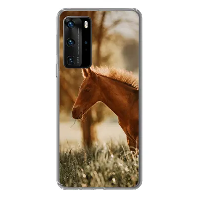 Produktbild von MuchoWow® Handyhülle Schutzhülle Hülle für Huawei P40 Pro Pferd - Licht - Wiese Silikon Softcase Handy Hülle - Schutz