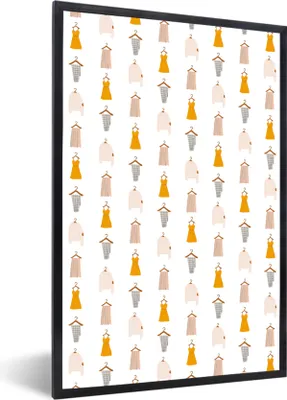 Produktbild von MuchoWow® MuchoWow® Gerahmtes Poster Kleidung - Farben - Muster 60x90 cm - Poster mit zchwarzem Bilderrahmen - Kunst