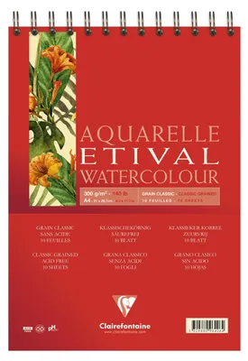 Obrázok produktu pre Clairefontaine Etival, Viacfarebný, A5 (148 x 210 mm), 300 g/m², 10 listy