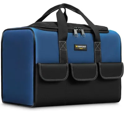 Image de Poche à outils grande, 43 cm, bleu, en polyester 1680D, capacité de 30 litres
