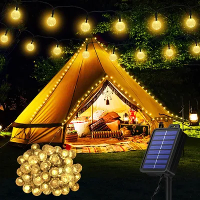 Solar-Lichterkette 60 LED, 13,2 m, IP65, 8 Modi, warmweiß