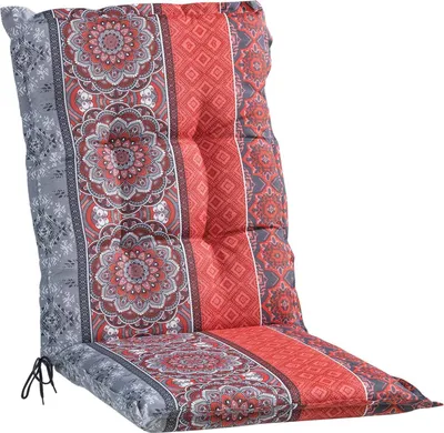 Produktbild von GO-DE Textil, Sesselauflage Mittellehner, Einzelset, Farbe: rot, Maße ca.: 108 cm x 50 cm x 7 cm, Rückenhöhe: 60