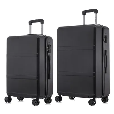 Produktbild von yonsly Premium Reisekoffer TSA-Schloss,YKK-Reißverschluss Hartschalen-Koffer Kabinenkoffer Rollkoffer Suitcase Handgepäck (Schwarz, L-XL-Set)