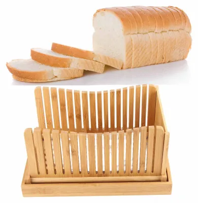 Obrázok produktu pre Krájač na chlieb skladací, nastaviteľný, tácka na omrvinky, do kuchyne
