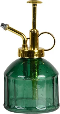 Zdjęcie produktu dla ESSCHERT DESIGN Szklana butelka z rozpylaczem VINTAGE 0,21 l, zielona