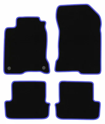 Image de Tapis de sol en moquette noir/bleu pour Renault Laguna III 2007-2015 4 pièces
