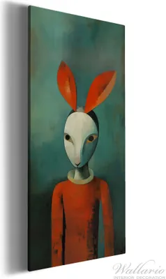 Produktbild von Wallario Premium Leinwandbild Das Hasenporträt in Größe 60 x 150 cm