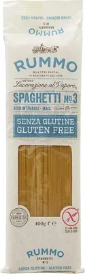 A package of Rummo Spaghetti No. 3 gluten-free pasta.