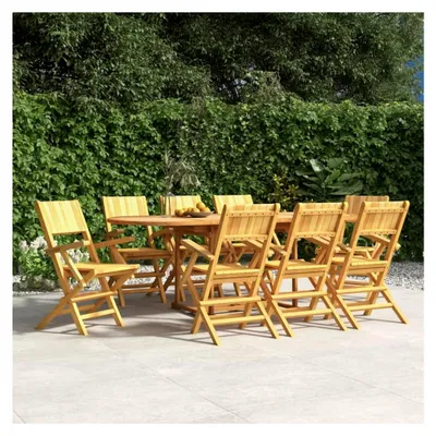 Produktbild von Gartenstühle 8 Stück klappbar 55x61x90 cm Massivholz Teak Balkonmöbel Gartenmöbel Draußen Stühle Garten Outdoor Gartenstuhl Gartensessel wetterfest
