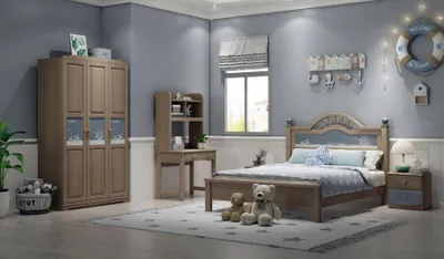 Produktbild von Jugend Kinder Zimmer Set Schlafzimmer Modern Schrank Bett Nachttisch Tisch 5tlg.