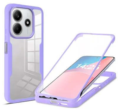 Produktbild von 360 Grad Rundum Schutz Handyhülle für Xiaomi Redmi Note 14 5G Full Cover Vollschutz Case Farbe: Violett