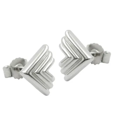 Produktbild von Ohrstecker Ohrring 9x7mm Winkel dreifach Silber 925 silber 9x7mm