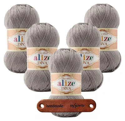 Produktbild von ALIZE Diva Garn 5 Knäuel Farbe 283, Lauflänge 350m/100g, Nadelstärke 2,5-3,5mm