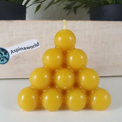 Produktbild von Bienenwachskerze Bubble Kerze als Pyramide 6 cm